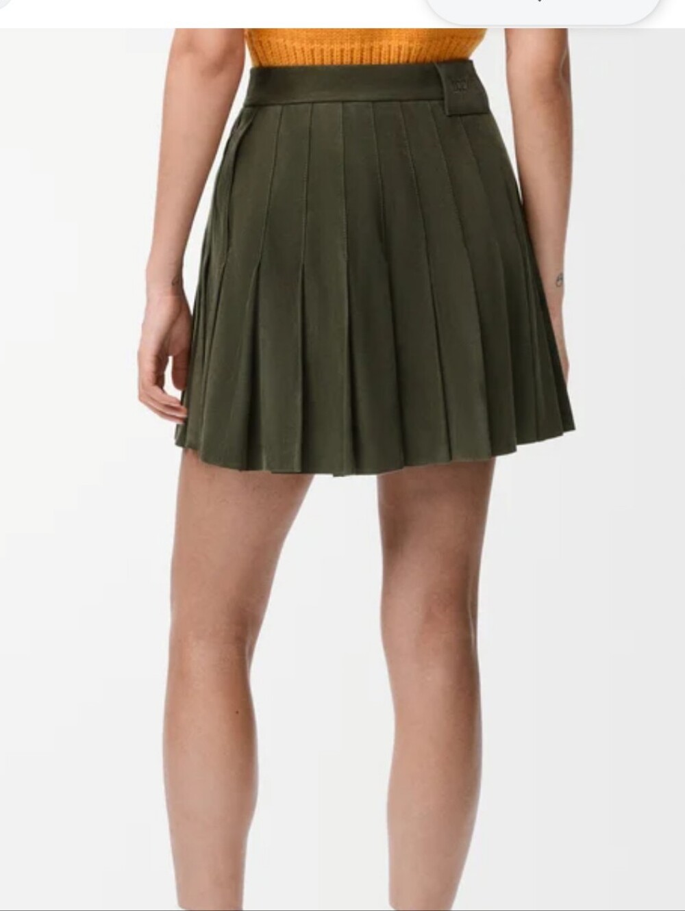 Los Angeles Apparel Olive Pleated Mini Skirt